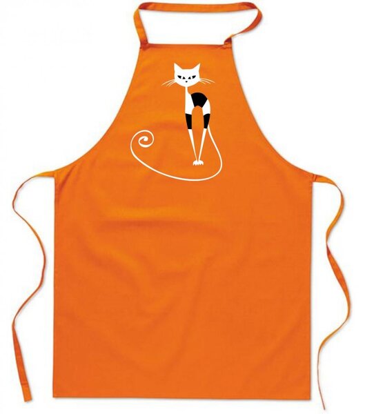 Zástěra - Pruhovaná kočička Oranžová