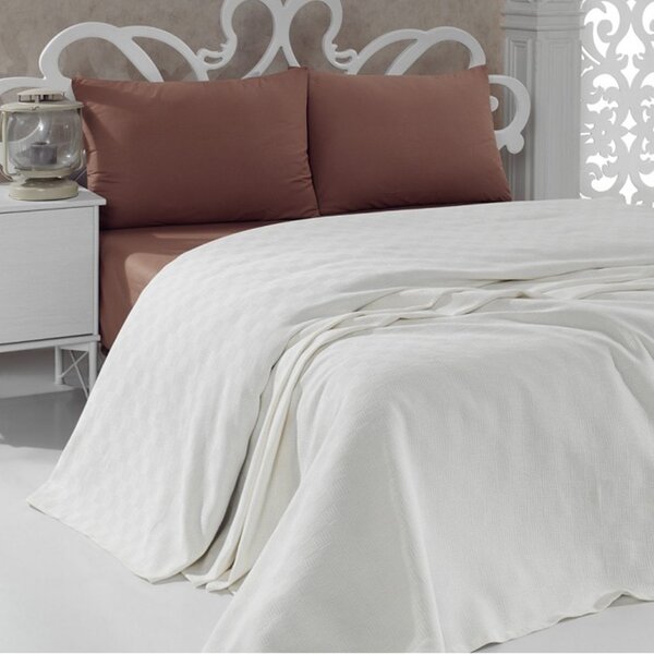 L'ESSENTIEL MAISON Krémový přehoz na postel 200 × 240 cm
