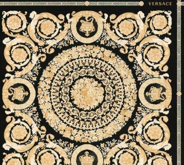 A.S. Création | Vliesová tapeta na zeď Versace 37055-3 | 0,70 x 10,05 m | zlatá, krémová, černá
