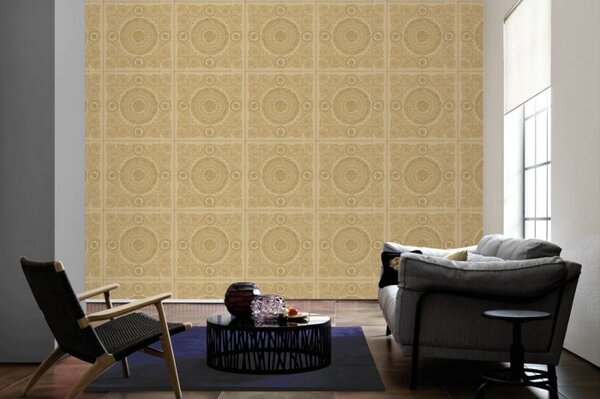 A.S. Création | Vliesová tapeta na zeď Versace 37055-4 | 0,70 x 10,05 m | zlatá, béžová