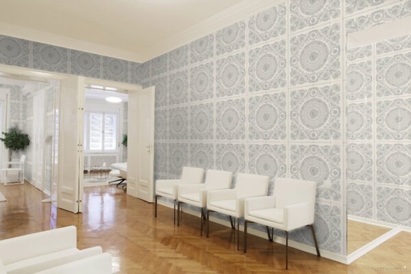 A.S. Création | Vliesová tapeta na zeď Versace 37055-5 | 0,70 x 10,05 m | metalická, bílá, krémová