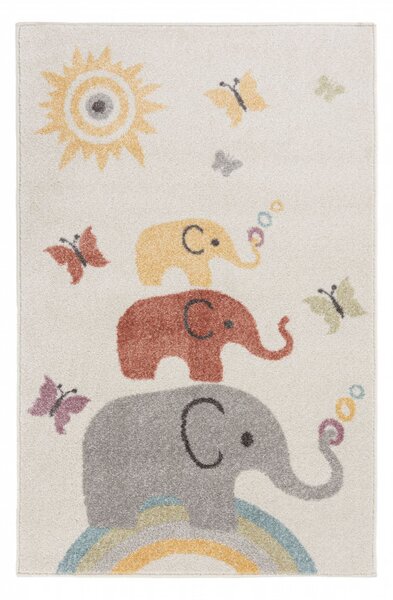 Hans Home | Dětský kusový koberec Bambino Elephants Cream/Multi