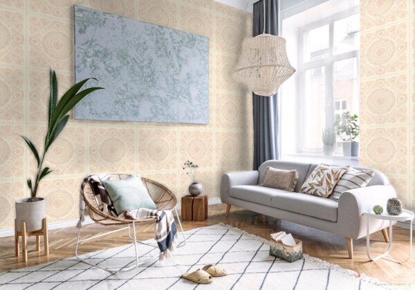 A.S. Création | Vliesová tapeta na zeď Versace 37055-6 | 0,70 x 10,05 m | růžová, bílá, krémová
