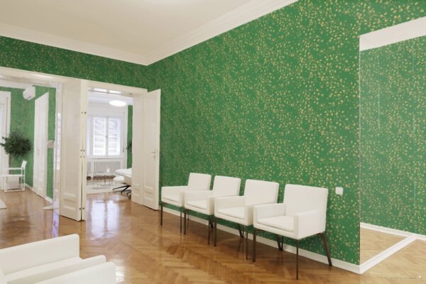 A.S. Création | Vliesová tapeta na zeď Versace 93585-6 | 0,70 x 10,05 m | zelená, žlutá, hnědá