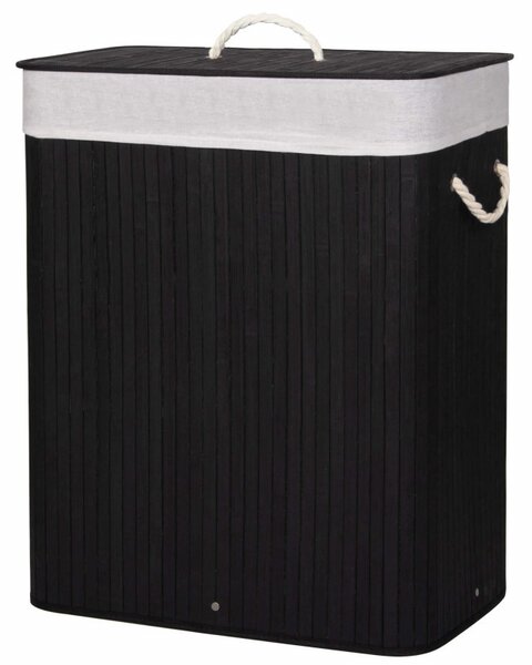 Koš na prádlo 100l SPRINGOS BAMBUS LAUNDRY černý