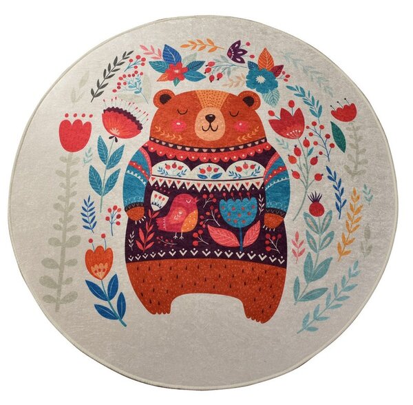 Conceptum Hypnose Dětský kulatý koberec Sweet Bear 140 cm vícebarevný