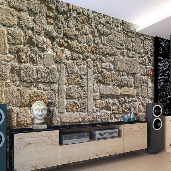 Artgeist Fototapeta - Wall From Stones Size: 300x210