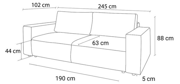 Manšestrová rozkládací/s úložným prostorem pohovka v mentolové barvě 245 cm Nihad – Bobochic Paris
