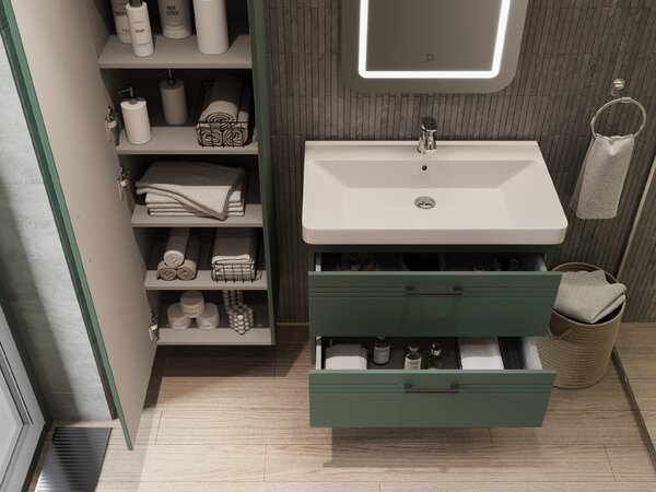 Lavedo Melony Green 170 vysoká závěsná skříňka do koupelny
