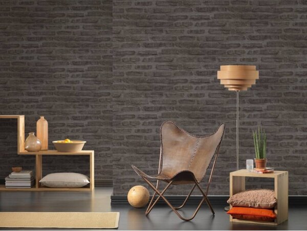 A.S. Création | Vliesová tapeta na zeď New Walls 37422-3 | 0,53 x 10,05 m | černá, šedá