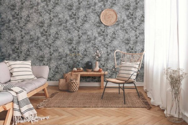 A.S. Création | Vliesová tapeta na zeď New Walls 37420-1 | 0,53 x 10,05 m | bílá, černá, metalická, šedá