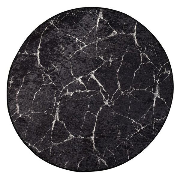 Conceptum Hypnose Kulatý koberec Black Marble 140 cm černý
