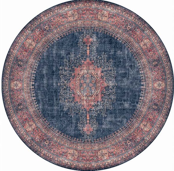Conceptum Hypnose Kulatý koberec Blues Chenille 150 cm modrý