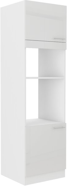 Vysoká skříňka pro vestavnou a mikrovlnou troubu Lara 60 DPM-210 2F Barva korpusu: Bílá, Barva dvířek: Bílý lesk