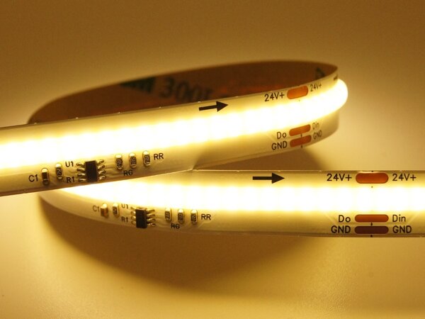 Digitální LED pásek COB, 11W/m, 24V, IP20, 360LED/m Barva světla: Teplá bílá, 2700K
