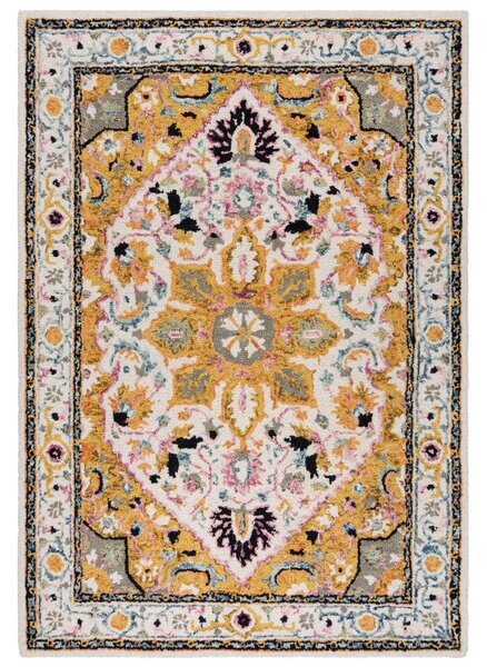 Flair Rugs koberce Kusový koberec Wool Loop Dahlia Yellow/Multi ROZMĚR: 120x170