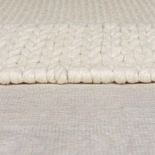 Flair Rugs, Kusový koberec Rue Plait Natural, 160x230, bílá, ložnice
