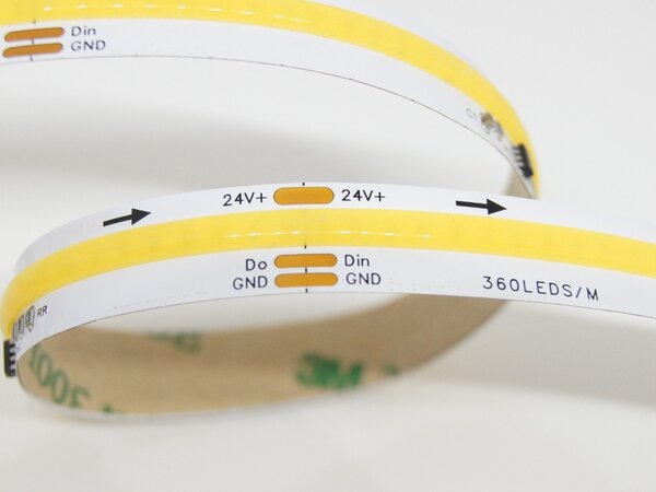 Digitální LED pásek COB, 11W/m, 24V, IP20, 360LED/m Barva světla: Teplá bílá, 2700K