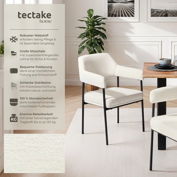 Tectake® Křeslo Doé čalouněné 58 x 62 x 85 cm