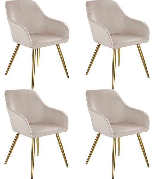 Tectake® Jídelní židle Marilyn čalouněná, sametový vzhled 58 x 62 x 82 cm