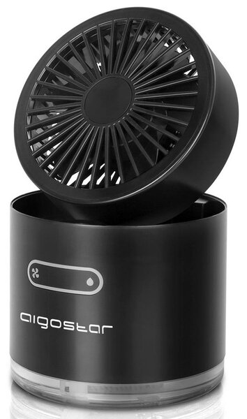 Aigostar B.V. Aigostar - Bezdrátový mini stolní ventilátor s mlhovým efektem MIST 10W/5V černá AI0005