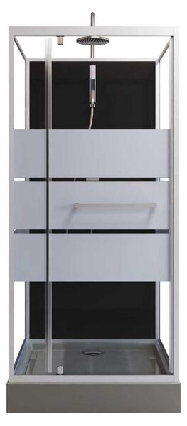 Kompletní sprcha MARWELL Kompletní sprcha Dusy 90 x 90 x 225 cm - kompletní sada včetně sprchové vaničky a baterie - kulatá sprcha s předním vstupem