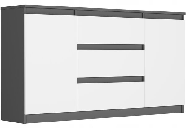 Komoda Rymaxa (antracit + bílá). Akce -9%