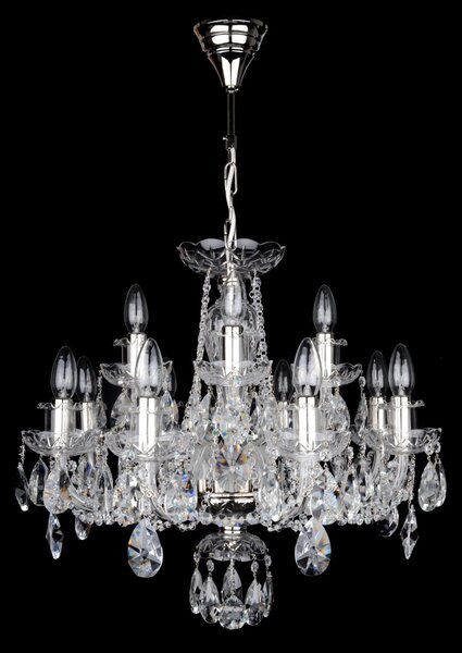 DBK GLASS 12-ti ramenné závěsné svítidlo z ručně broušeného křišťálového skla 1710-8+4-NK