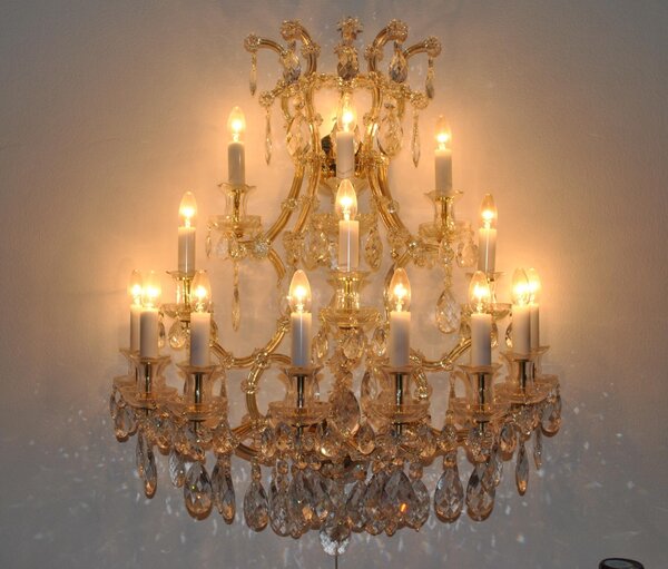 15-ti plamenné velké dekorativní nástěnné světlo Marie Terezie