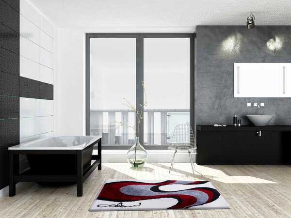 GRUND Koupelnová předložka Colani 11 bílo-červené Rozměr: 60x100 cm