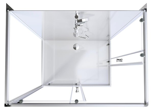 Kompletní sprcha MARWELL Kompletní sprcha White Dream 80 x 110 x 200 cm - Kompletní sada včetně sprchové vaničky a baterie - oboustranná instalace