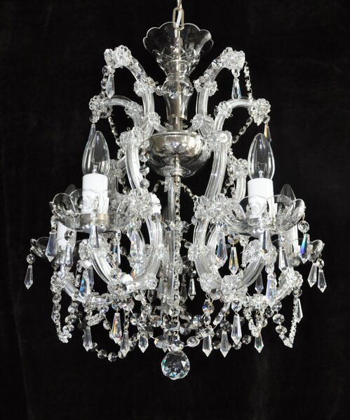 5 flames Gilded Maria Theresa crystal chandelier with cut crystal pears 14033-5-B-Hr