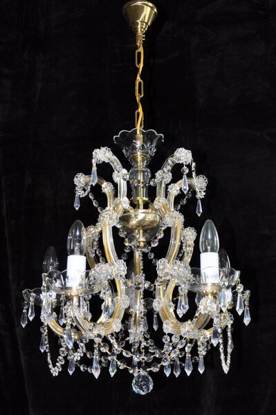 5 flames Maria Theresa crystal chandelier with cut crystal pears 14033-5-Hr