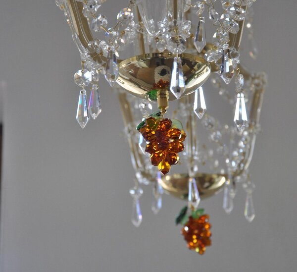 Small Maria Theresa chandelier with one candle bulb 14288-1-Hr