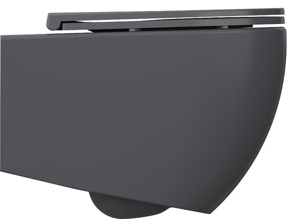 Isvea Isvea, INFINITY závěsná WC mísa, Rimless, 36,5x53cm, antracit, 10NF02005-2C