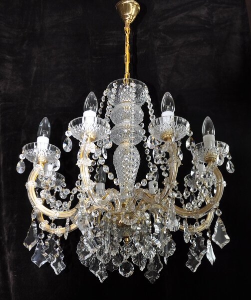 8 flames Maria Theresa crystal chandelier with cut Pendeloques 14011-8-P