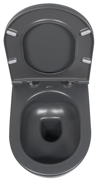 Isvea Isvea, INFINITY závěsná WC mísa, Rimless, 36,5x53cm, antracit, 10NF02005-2C