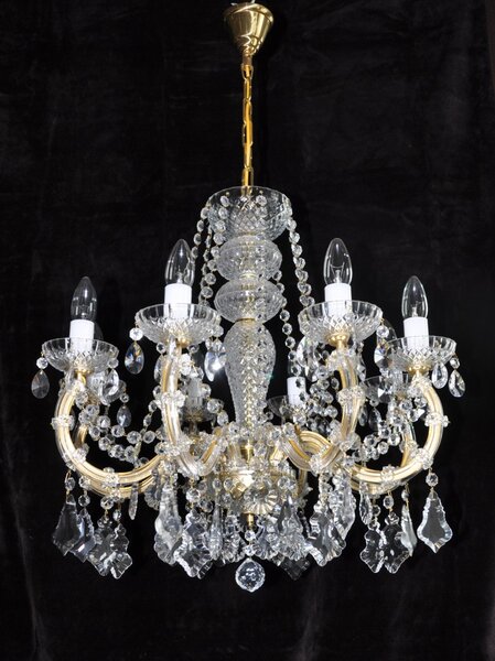 8 flames Maria Theresa crystal chandelier with cut Pendeloques 14011-8-P