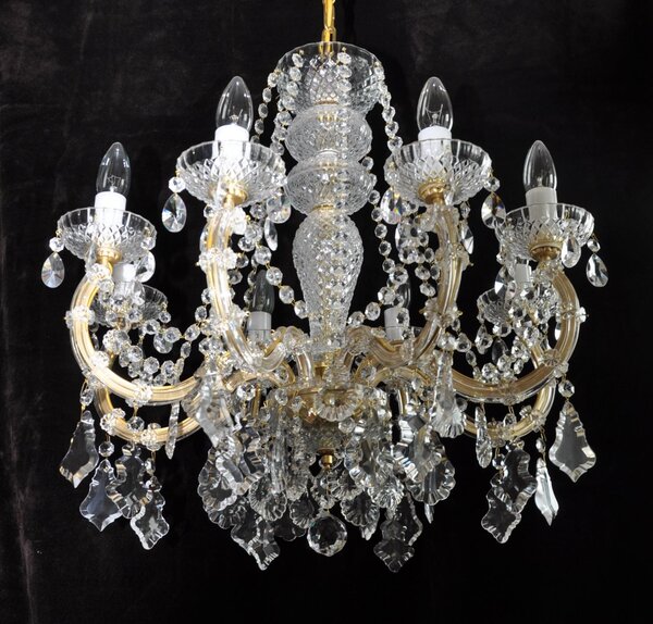 8 flames Maria Theresa crystal chandelier with cut Pendeloques 14011-8-P