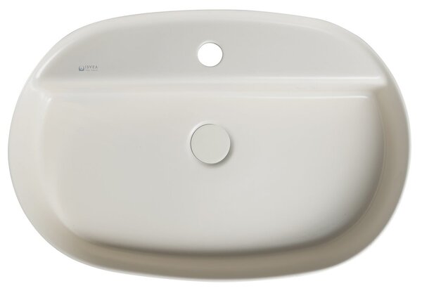 Isvea Isvea, INFINITY OVAL keramické umyvadlo na desku, 60x40 cm, Ivory, 10NF65060-2K