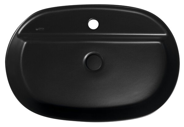 Isvea Isvea, INFINITY OVAL keramické umyvadlo na desku, 60x40cm, černá matná, 10NF65060-2N