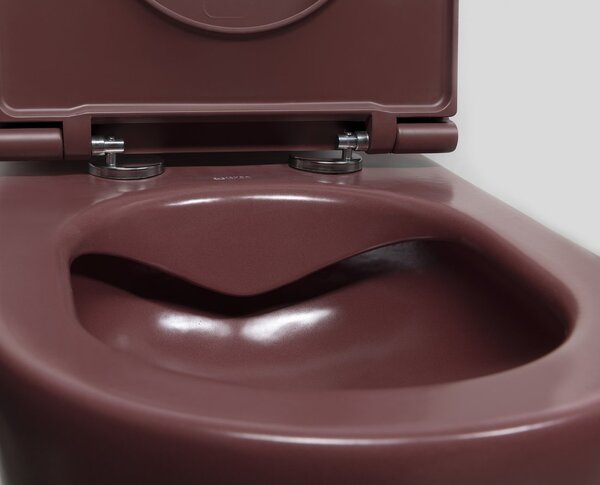 Isvea Isvea, INFINITY závěsná WC mísa, Rimless, 36,5x53cm, Matná maroon Red, 10NF02005-2R