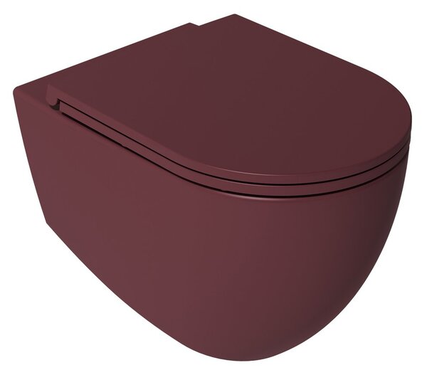 Isvea Isvea, INFINITY WC sedátko SLIM, Soft Close, Easy Take, matná maroon Red, 40KF0543I