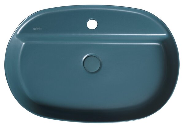 Isvea Isvea, INFINITY OVAL keramické umyvadlo na desku, 60x40 cm, matná zelena Petrol, 10NF65060-2P