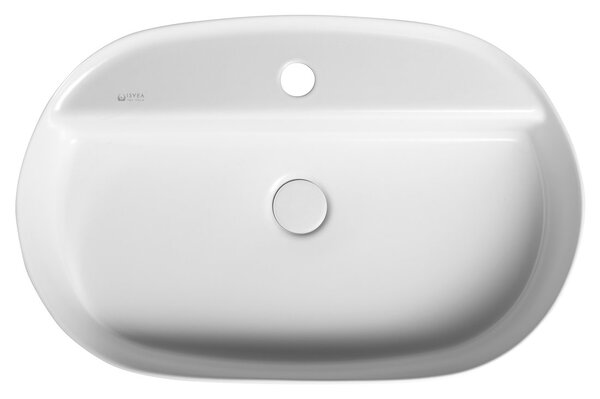 Isvea Isvea, INFINITY OVAL keramické umyvadlo na desku, 60x40 cm, matná bílá, 10NF65060-2L