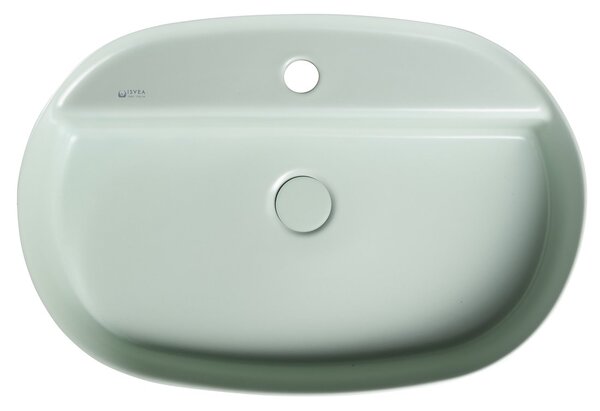 Isvea Isvea, INFINITY OVAL keramické umyvadlo na desku, 60x40 cm, matná zelena Mint, 10NF65060-2T