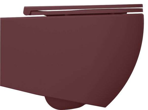 Isvea Isvea, INFINITY závěsná WC mísa, Rimless, 36,5x53cm, Matná maroon Red, 10NF02005-2R