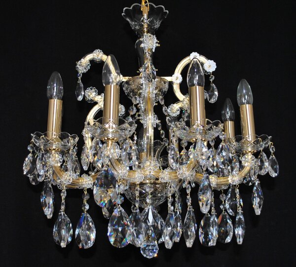 8 flames Maria Theresa crystal chandelier with crystal almonds 14925-8+1-V1