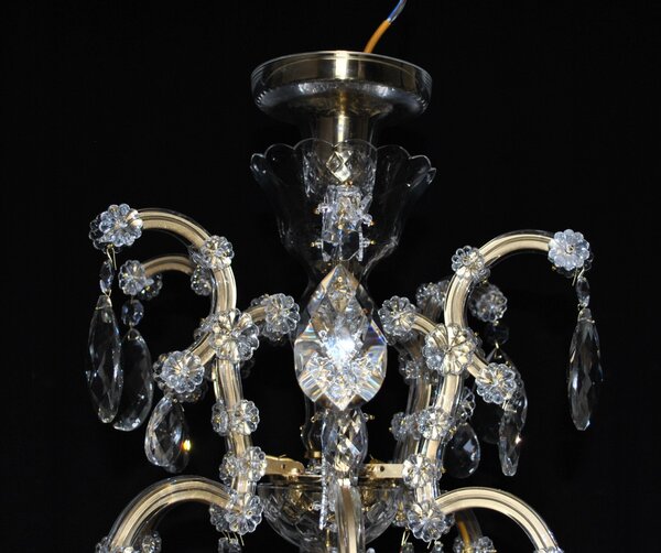 18 flames Silver Maria Theresa crystal chandelier with crystal Pendeloques 14901-19-P-B