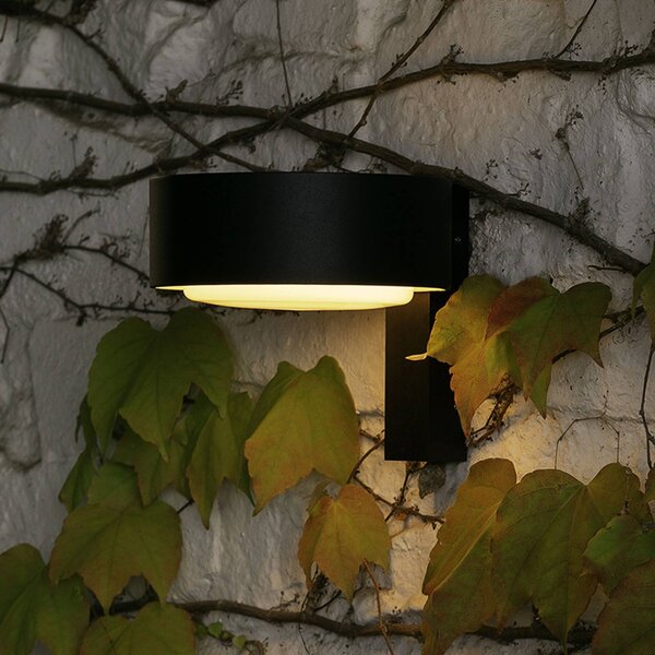 MARSET Plaff-on! A LED nástěnné světlo, IP65, stmívatelný, Černá, Hliník, Design